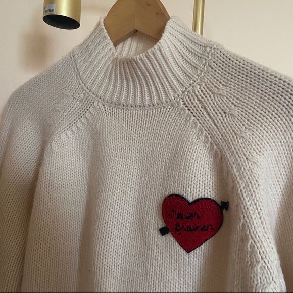 SOLD Forever 21 White Crop Mock Neck Sweater - Picture 4 of 5